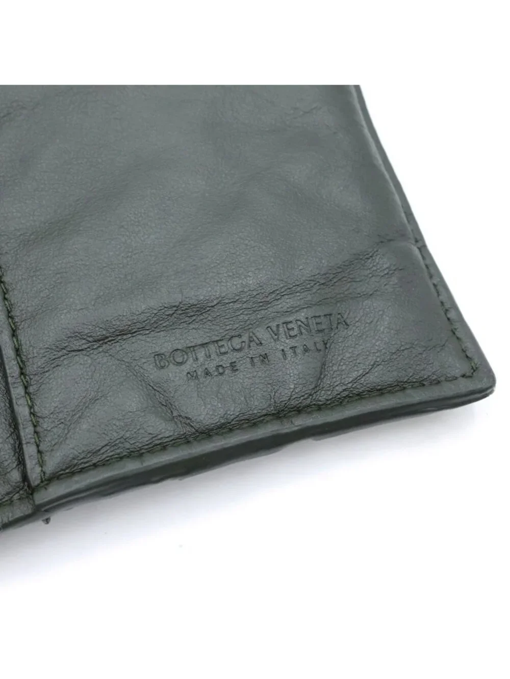 Bottega Veneta Intrecciato Wallet Card Case Leather Khaki
